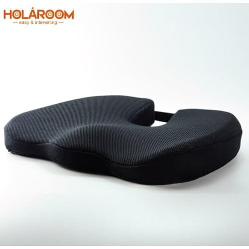 Memory Foam Pillow Non-slip Cushion Breathable Pad Adjustable Stretch Belt Buckle Seat Cushions Adult Office Seat Black Cushions
