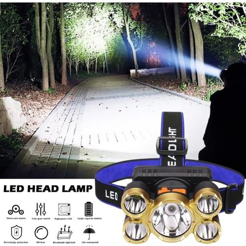 Drop Shipping Portable LED Headlamp USB Rechargeable Camping Fishing 헤드랜턴 lanterna de cabeça frontales led para cabeza