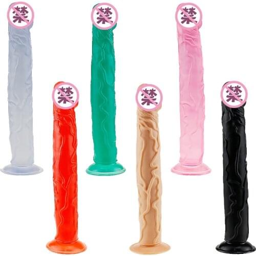 15.7 Size Realistic Penis Clear Crystal Dildo Female Masturbator Female Clit Vibrator Super Long G-spot Couple Flirting Sex