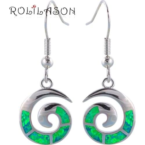 Aliexpress top quality Wholesale & Retail Green Fire Opal Silver Stamped Dangle Earrings Fashion Jewelry Opal Jewelry OES491