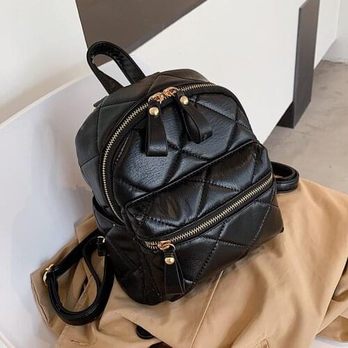 Western Small Backpack Women Autumn and Winter PU Leather Backpacks New Trendy Fashion Shoulder School Bags Versatile Dual-use