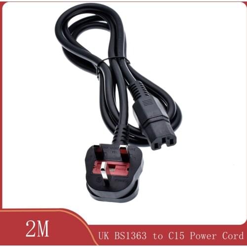 UK Plug Universal 3 Prong Power Cord Cable 1.8M for Desktop Printers Monitors 10A 250V