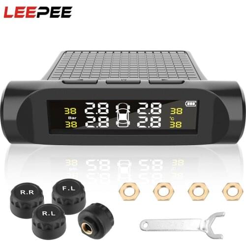 Car TPMS Tyre Pressure Monitoring SystemTyre Pressure Battery Digital LCD Display Auto Security Alarm Systems Automobile Parts