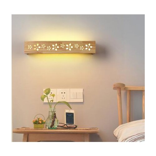 Contemporary sconce led wall lights lighting fixtures wood + acrylic shade surface mounted wall lamp bedroom Mirror front light