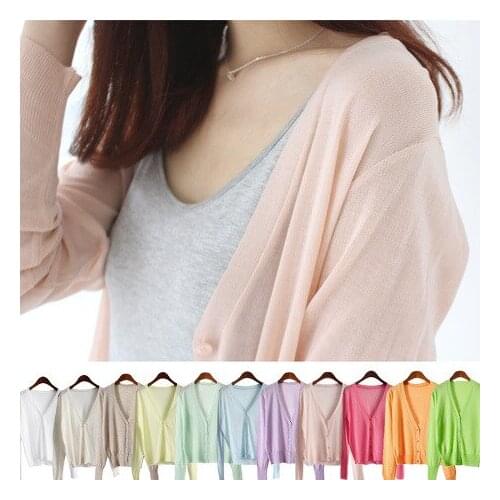 Sweater 2021 New Cardigan v-neck Solid Color Casual Hot Spring Autumn Loose Knit Female Sweaters Vestidos LXJ609