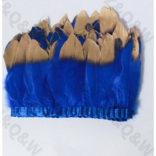 Treasure blue goose feather spray gold head to make 2 meters cloth edge DIY shopping festival costume costume skirt decoration