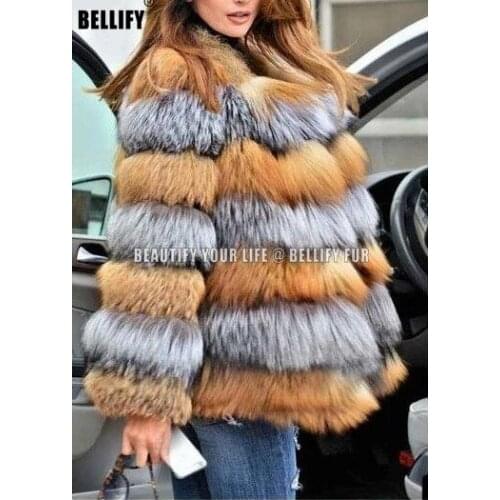 European French Style famous Deisgn Warm Thickening natural Fox Fur jackets and coats