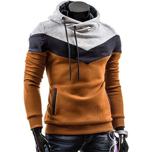 Fashion Men Hoodies Patchwork Autumn Winter Hooded Sweatshirt Long Sleeve Pullover Hoodie Sweatshirt sudaderas hombre толстовка