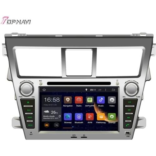 TOPNAVI 7'' Octa Core 4GB RAM Android 6.0 Car Radio Stereo GPS for Toyota Vios 2007- Audio DVD Player