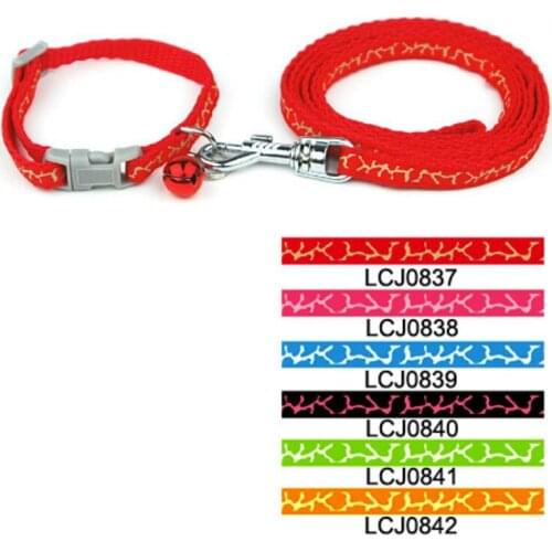 Pet Products Supplies Harnesses Color Nylon 0.8cm Classic Pet Dog Giraffe Print Collar Leash Set (6 Colors) 12 Pcs/lot