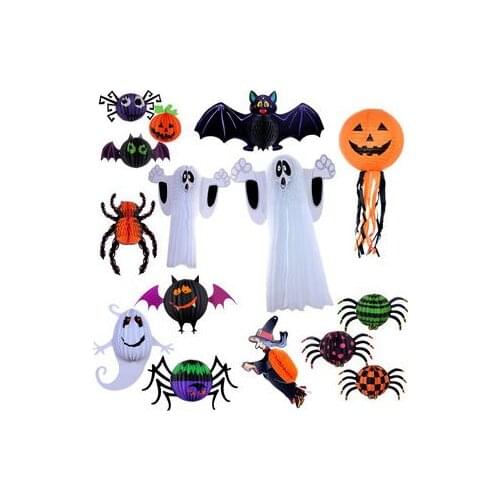 Halloween Decoration Party Pumpkin Ghost Witch Cute Paper Pendant Children Props Ghost Festival Horror Paper LanternDecoration