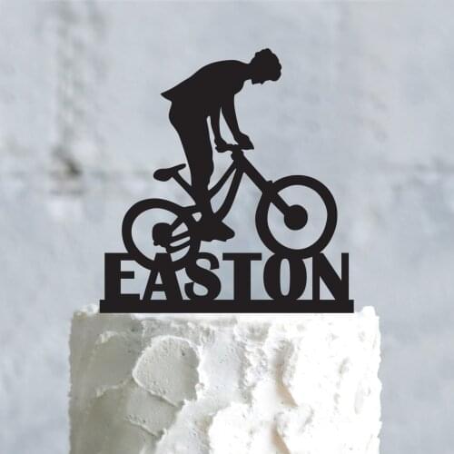 Custom Bicycle cake topper birthday name,Personalized Cycling Cake Topper Cyclist Birthday Party Cake Decoration Topper