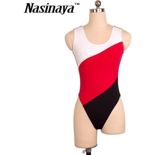 Woman Girls shaping Fitness Gymnastics Wear Leotard Sleeveless Ballet Dance Costume Color Matching Adult Training Clothes Basic
