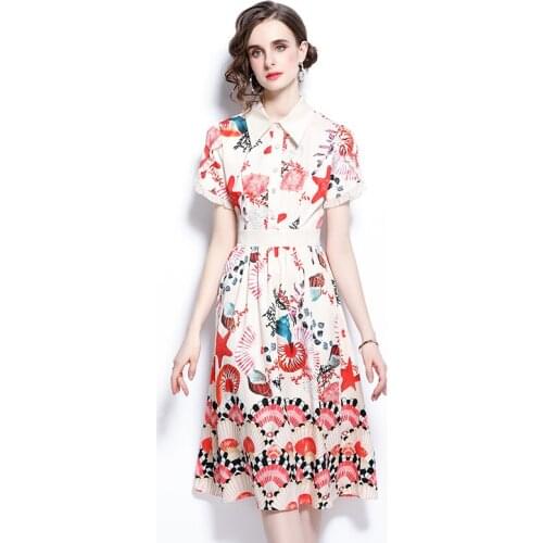 2021 Women Summer Designer Elegant Print Dress Sexy Slim Casual Cocktail Party Robe Female Vintage Short Sleeve Dress Vestidos