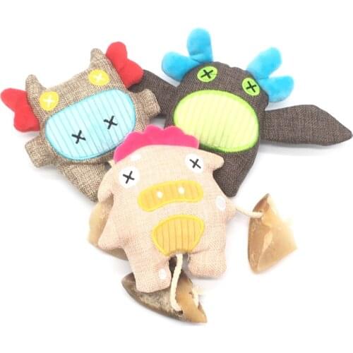 Dog Chew Toys for Small Large Dogs Animal Shape Plush Pet Molar Bite Squeaky Toy Bite Resistant Puppy Chewing Toy Pets Supplies