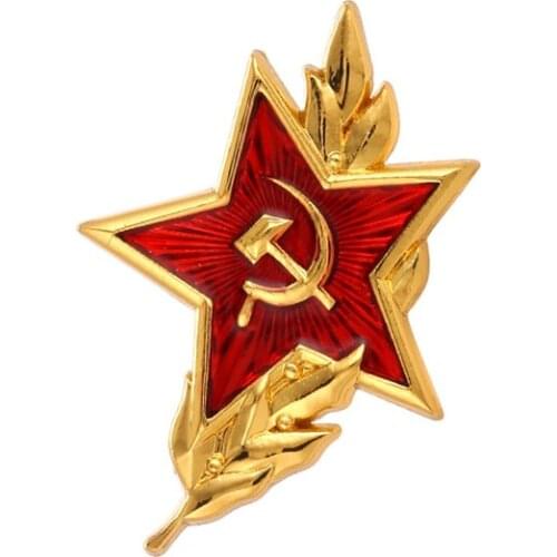 USSR symbol enamel pin Cold War Soviet CCCP Red Star Sickle Hammer Brooch Gift icon Badge Button Lapel pin for coat cap gift