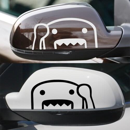 1 Pair Customization Funny Domokun JDM Rearview Mirror Stickers Decal Car-Styling For HONDA TOYOTA MAZDA NISSAN car accessories