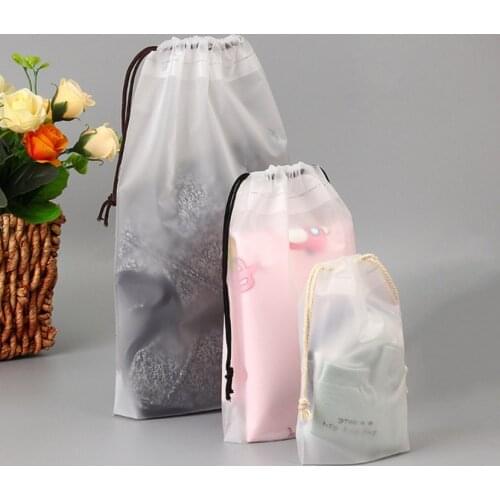 1pc Drawstring Swimming Bags Transparent Clothes Bag Sports Travel Storage Bags 3 Styles