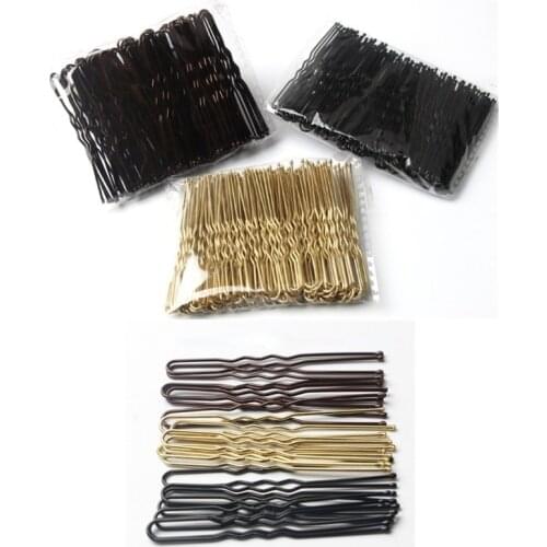 100 Pcs/Bag 6cm U Shaped Hair Pins Bridal Hairstyle Tools Waved Hair Clips Metal Alloy Bobby Pins Barrettes Hair Pins