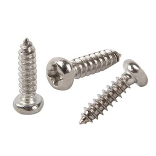 2000PCS/LOT Carbon Steel M2*5 M2X5 Round Head Nickel Plated Philips Cross Head Self Tapping Screws Micro Electronic Screws