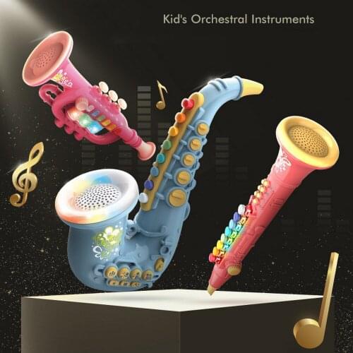 8 Tones Children Toys Kids Plastic Saxophone Trumpet Simulation Instrument Musical Toys Early Learning Educational Toy Gift 21cm