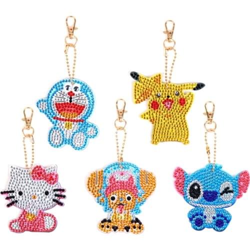 Disney 5D DIY full diamond cartoon cat diamond painting keychain female bag decoration diamond mosaic