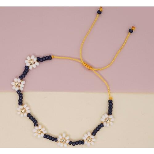 Go2Boho Handmade Bracelet For Women Sunflower Jewelry Friendship Adjustable Rope Seed Beads 2020 Summer New Girl Bracelets