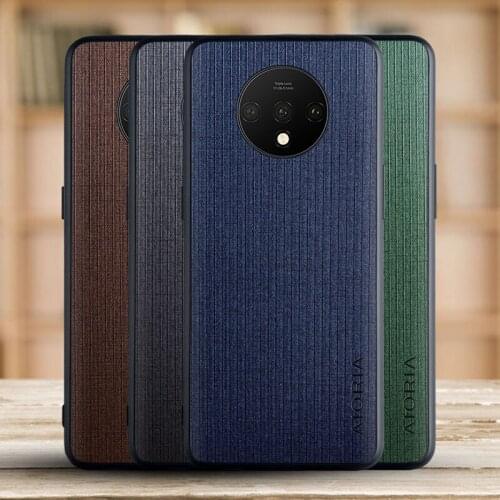 Fabric Texture Case for OnePlus 7T Simple Concise Style Soft Back Cover Coque for OnePlus 7T Case funda cape