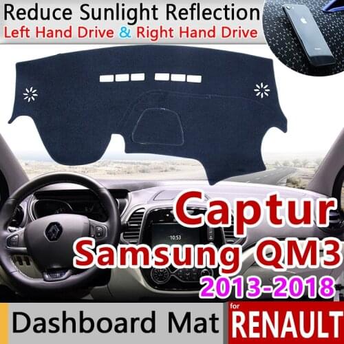 For Renault Captur 2013~2018 Samsung QM3 Anti-Slip Mat Dashboard Cover Pad Sunshade Dashmat Car Accessories 2014 2015 2016 2017