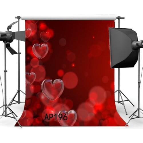 Happy Valentines Day Backdrop Sweet Red Hearts Bokeh Glitter Sequins Romantic Wallpaper Wedding Photography Background