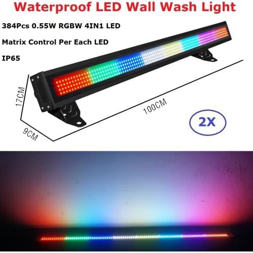 IP65 384Pcs LED RGBW Matrix Control Strobe Wall Washer Light LED Bar DMX Line Bar Wash Wall Dj Equipments Disco Strobe Lights Dj
