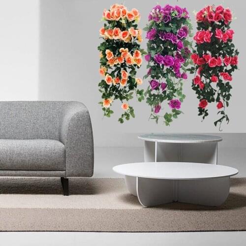 Artificial Rose Vine Wall Hanging Living Room Balcony Party Wedding DIY Romantic Collocation Wall Hanging False Flower