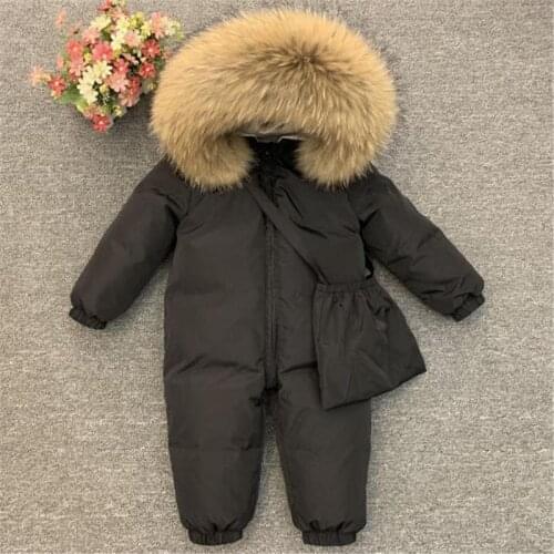 Newborn Baby Winter Down Rompers Overalls Plus Velvet Kids Thicken Warm Outerwear Coat For Toddler Boys Girls 0-5 Y Snowsuit