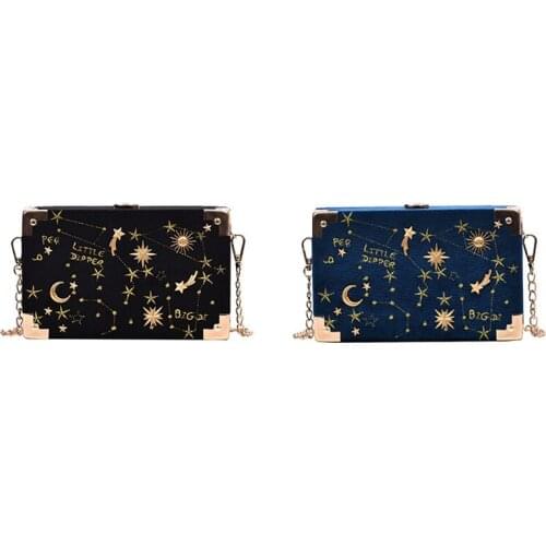 Box Shape Handbag Wallet Lady Chain Party Clutch Bag Shoulder Bag Messenger Bag Messenger Bag