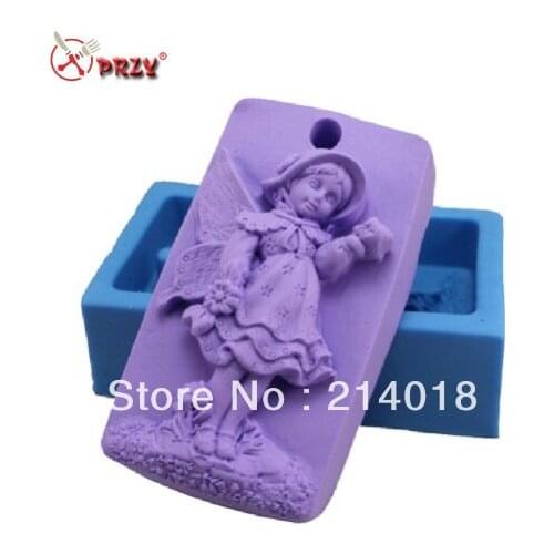 Beautiful Faery Chocolate Mold Fondant Cake Decoration Mold for Handmade Soap Mold Aroma Stone Moulds Silicone Rubber PRZY Si342
