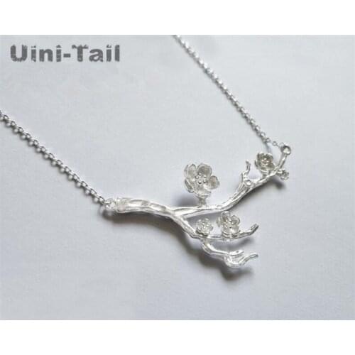 Uini-Tail hot new 925 sterling silver branches plum necklace female temperament original design Chinese style literary jewelry