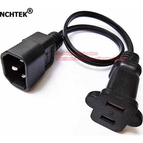 NCHTEK IEC 320 C14 Male to Nema 1-15R USA 2 Pin Female Power Adapter Cable, PDU UPS Power Cord/Free shipping/1PCS