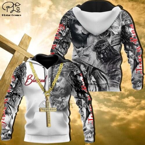 PLstar Cosmos Christian Catholic God Jesus Lion Retro Harajuku NewFashion Tracksuit 3DPrint Men/Women Jackets Zipper Hoodies C18