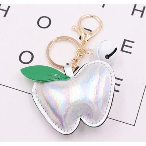 New Keychain PU leather bag pendant Creative Gifts Apple Keychain Key Ring Trinket car key ring car key ring