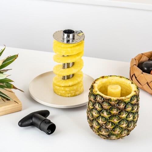 Pineapple Knife Peeler with Three-edged Blade Push-on Stainless Steel Non-Slip Grip Tool