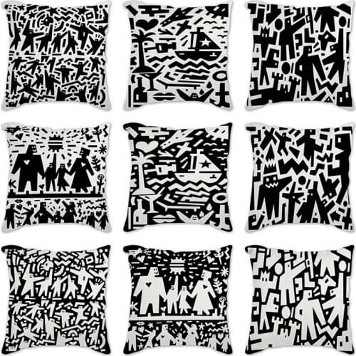 Cushion New Fashion geometry Pillow Case Square Waist Throw Cushion Cover pillowcase Sofa Living Room Decorative 45*45cm