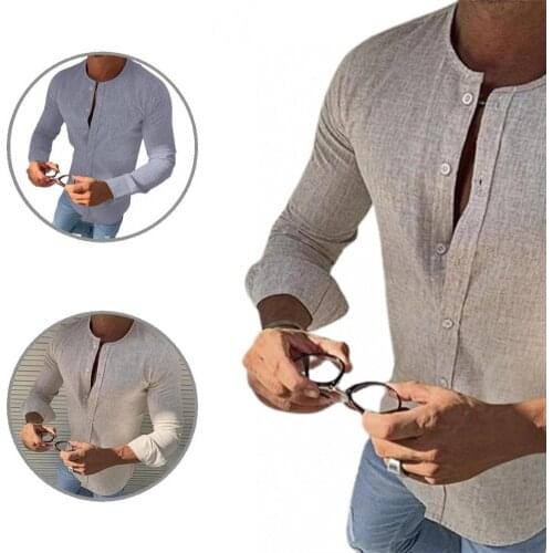 Casual Fabulous Single-breasted Male Top Breathable Men Top Buttons for Work