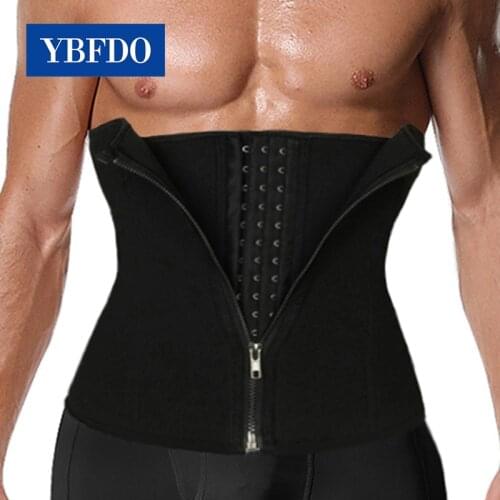 YBFDO Men Waist Trainer Slimming Body Shaper Weight Loss Fitness Trimmer Belt Fat Burn Sweat Girdle Tummy Control Modeling Strap