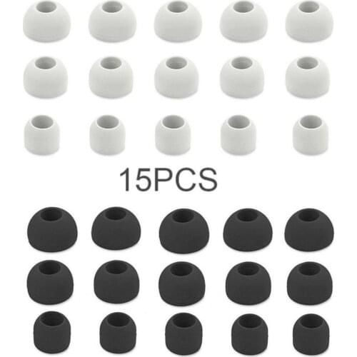 Drop shipping Anti-slip 15pcs Medium Size Clear Silicone Replacement Earbuds Tips For Sony Ear Bud Eartips Ear Pads Gel Cover