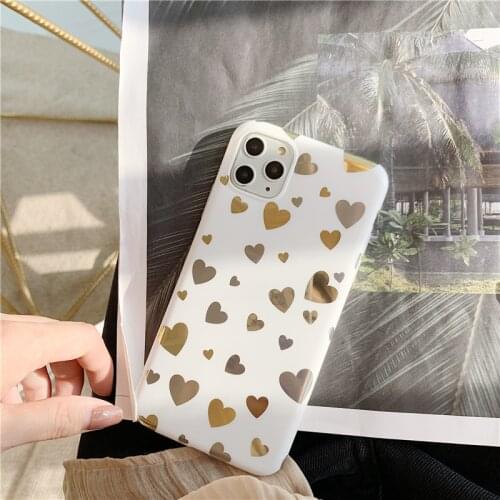 Luxury Retro bronzing Love laser art Phone Case For iPhone 11 Pro Max case Cute cover for iPhone XS MAX XR X 7 8 Plus 7Plus Case