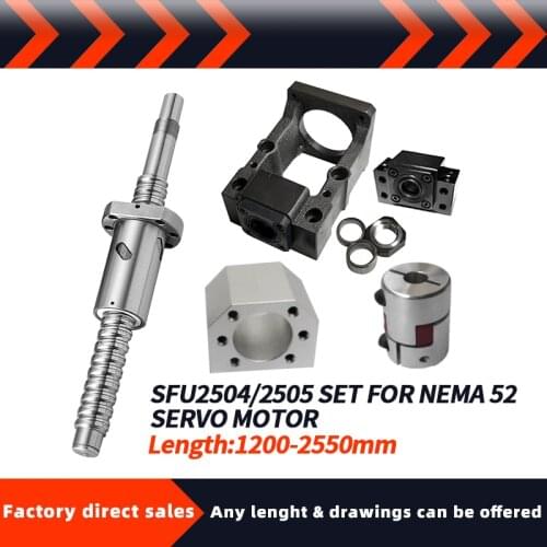 SFU2510/SFE2525 L=1200-2550mm +HM20-130(Cast iron) BF20+Plum coupling XB40*65 +Coupler DSG25H for cnc parts