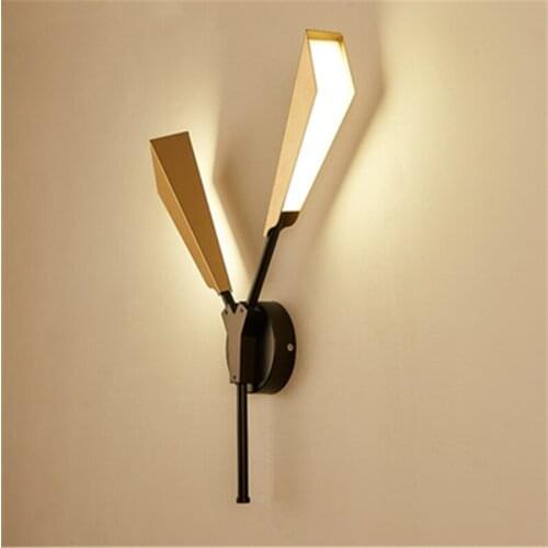 Post Modern Northern Europe Bamboo Leaf Light Luxury Wall Lamp Living Room Lamp Bedroom Light Free Shipping