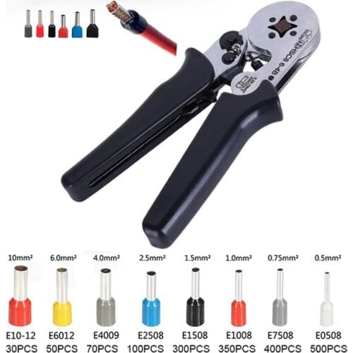 Terminal Crimping Pliers Self-Adjusting Pliers Type 0.25-10mm2 Mini Electrical Plier Hand Tool Kit With 800/1200/180Pcs Terminal
