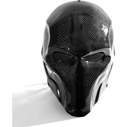 Carbon Fiber Halloween Full Face Mask Dance Party Prom Mask Black HIGH QUALITY