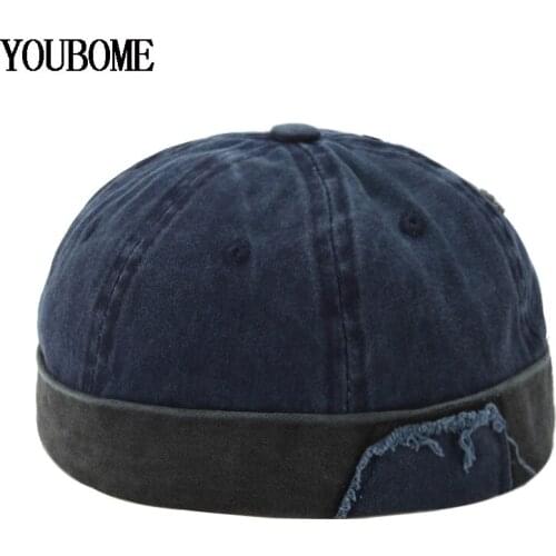 Sailor Brimless Caps Men Solid Cotton Docker Skull Beanies Hats For Women Miki Rolled Cuff Street Retro Fisherman Beanie Hat Cap